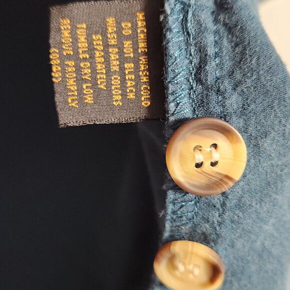 Eddie Bauer Women's Vintage Long Green Cottagecore Pleated Corduroy Skirt 12 - Picture 7 of 8